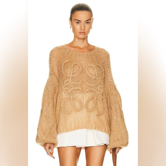 LOEWE Anagram-logo Oversized Mohair-blend Sweater - Picture 1 of 13